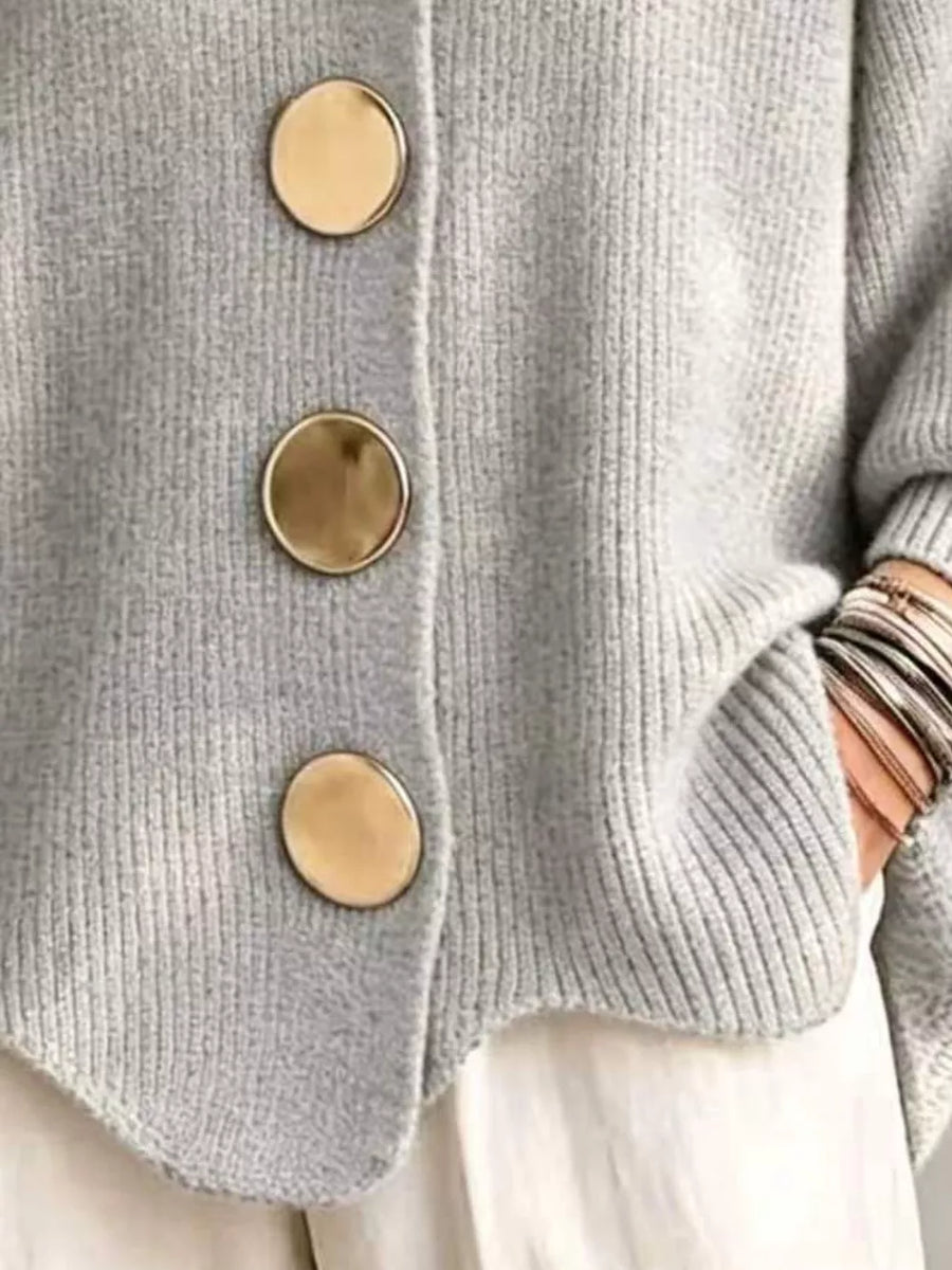 Burgundy relaxed cardigan with collared