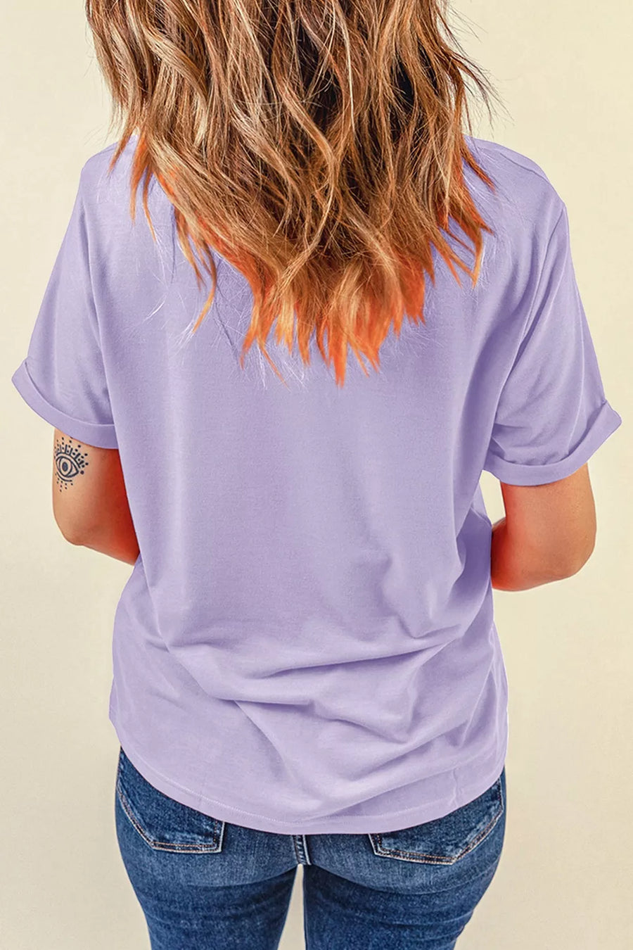 artsy t-shirt in Pink Purple with round neck