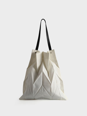 Minimalist Geometric Pleated Tote Handbag in Green with pleated