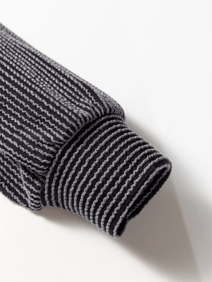 t-shirt in Black with striped and rhinestone embellishment