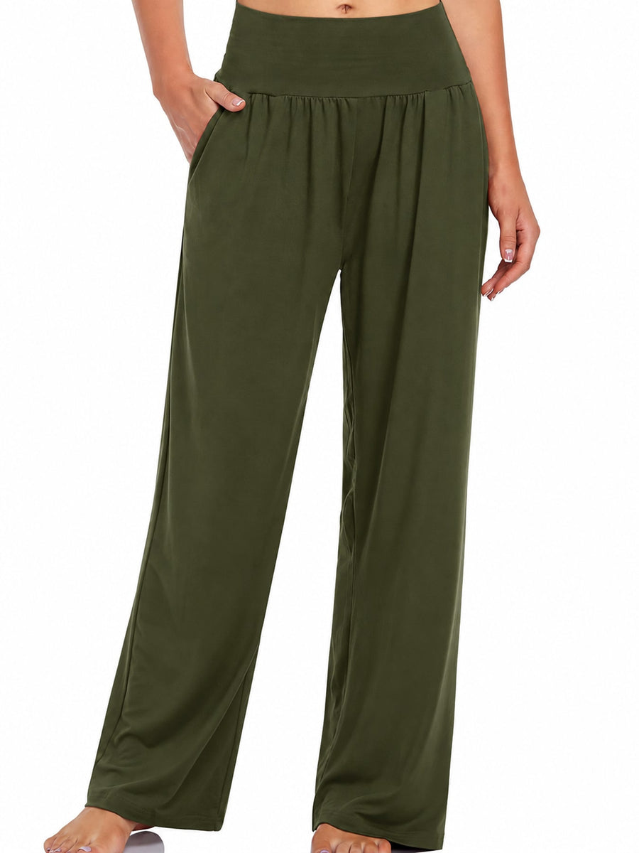 wide-leg pants in Army Green