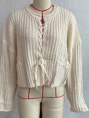 100% polyester Care instructions: Machine wash cold pullover sweater in Gray with relaxed silhouette