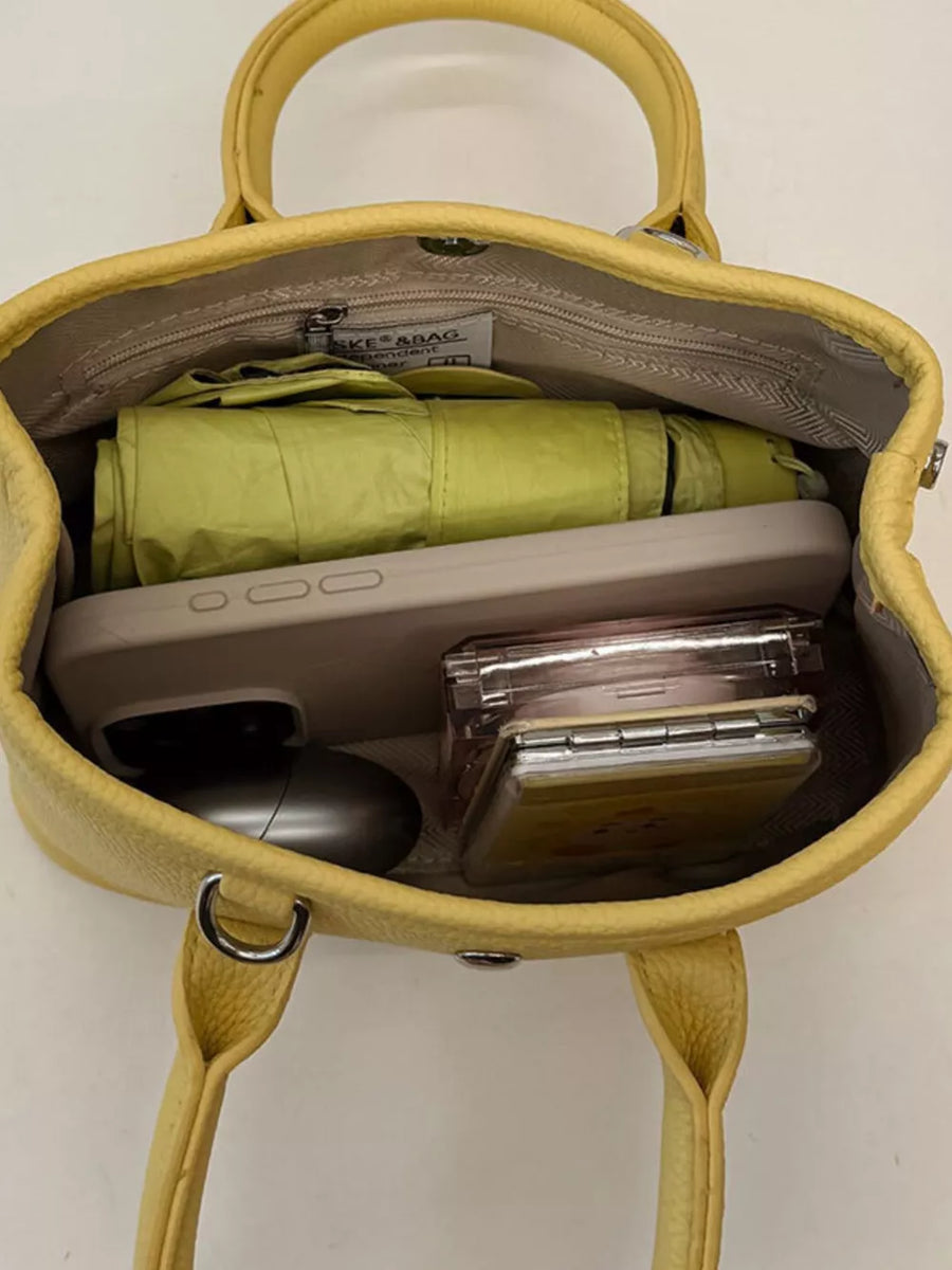 Brown with Top Handle Crossbody Bag in Brown