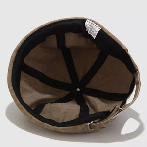 Vintage Washed Cotton Hat in dark olive with washed effect