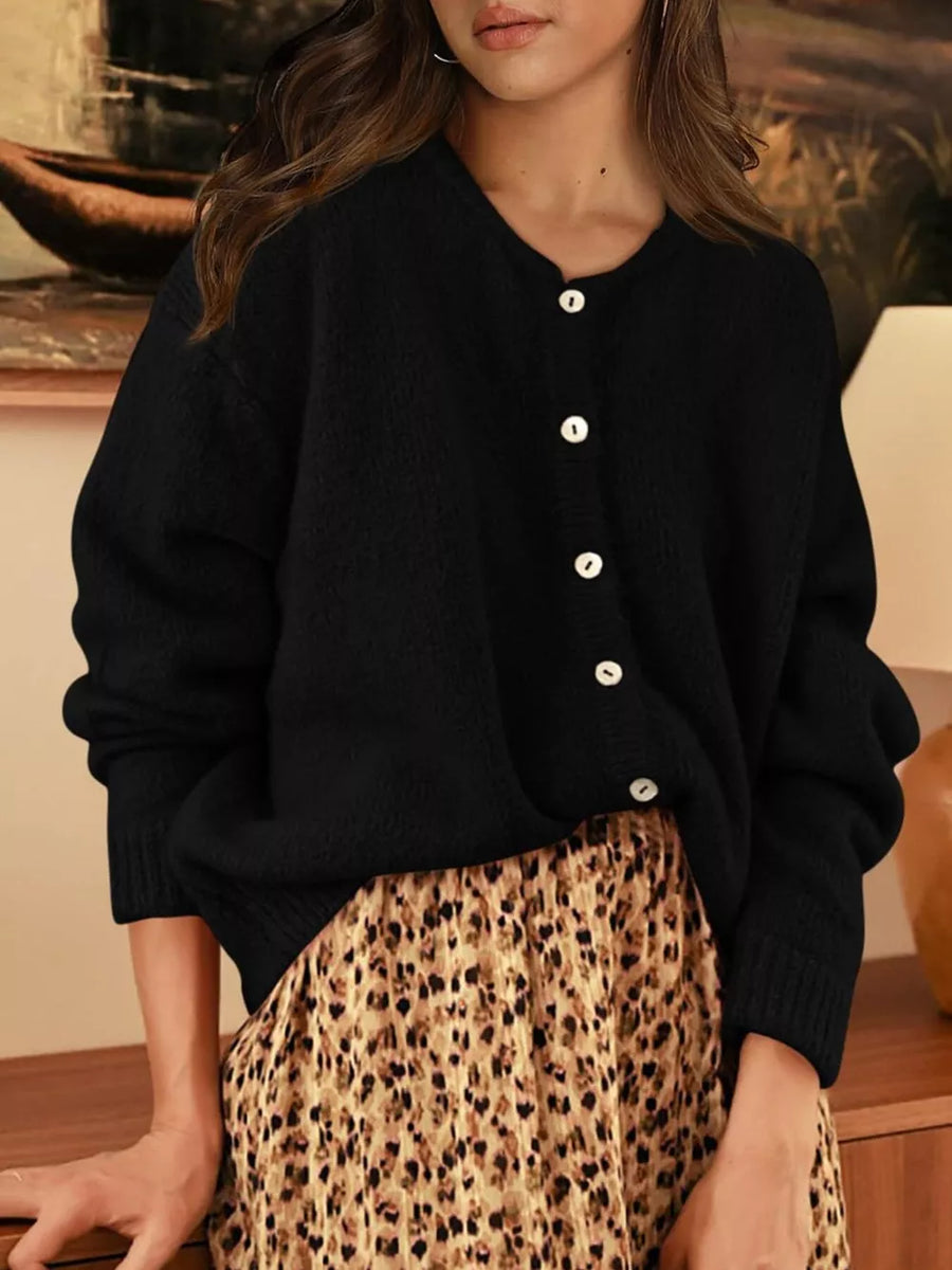 Haze Blue relaxed cardigan with v-neck