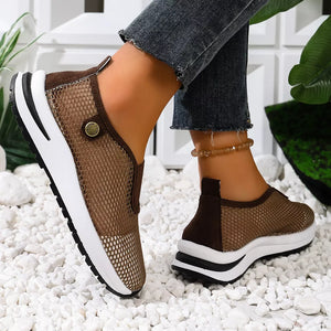 Beige slip-on sneakers