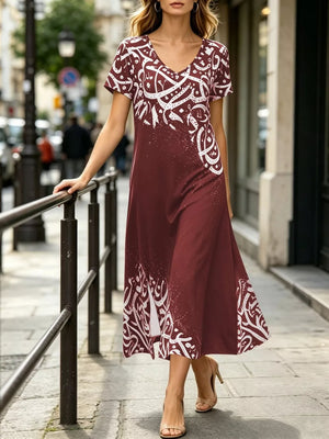 Burgundy midi dress with midi and pullover