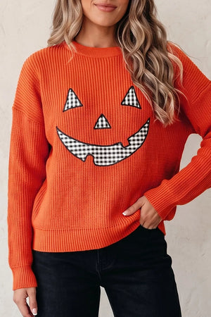 pullover sweater featuring graphic print in Orange with 52% viscose, 26% polyester, 22% polyamide Care instructions: Machine