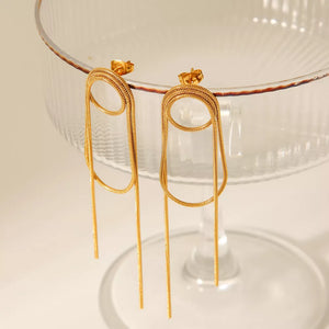 18K Gold-Plated,Stainless Steel Care instructions: Avoid wearing during exercise earrings in Gold with dangling silhouette