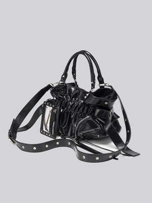 black with crossbody bag with ruched 7
