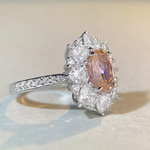 clear ring featuring zircon stones and floral