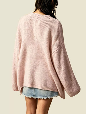 cardigan in Yellow with oversized and hip-length