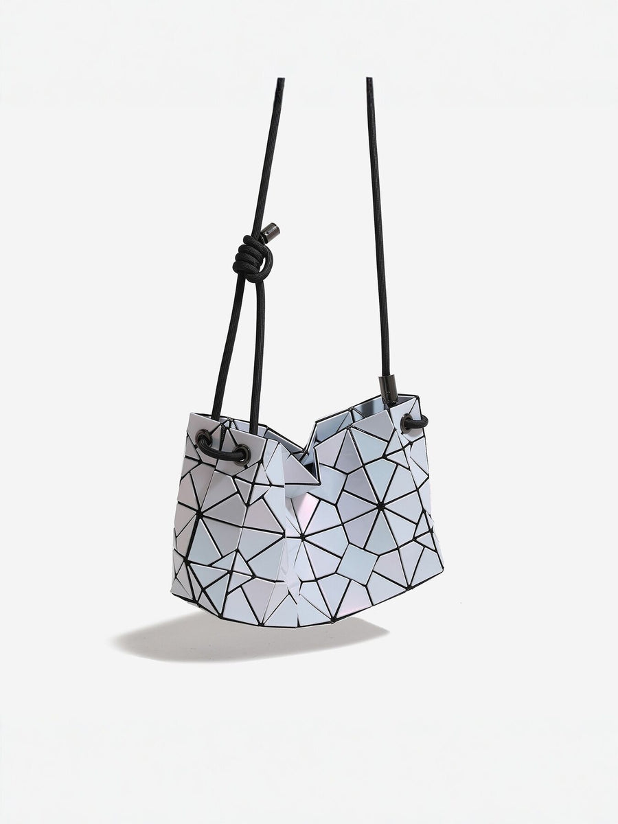 shoulder bag in Pink with geometric and geometric paneling