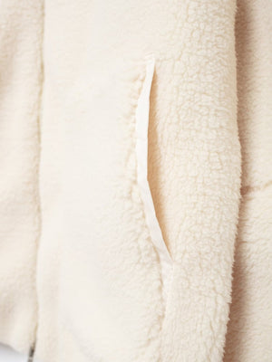 sherpa jacket in Coffee-Ribbed with mock neck and long sleeve