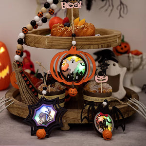 Hanging Ornament in orange featuring LED lights and straight fit