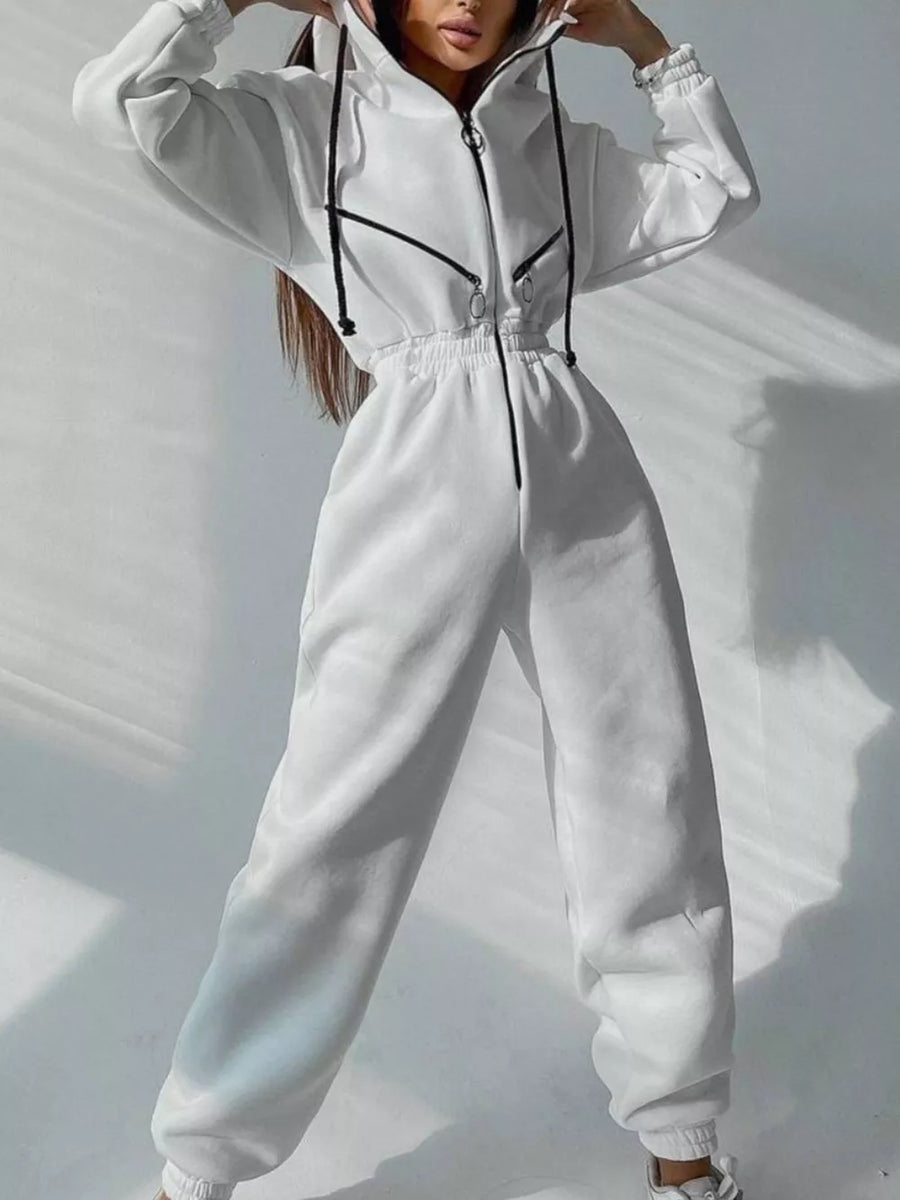 100% polyester Care instructions: Machine wash cold jumpsuit in Black with relaxed silhouette