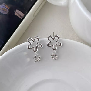 Silver earrings with short and post-back