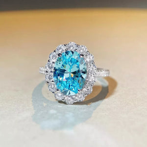 925 sterling silver, Zircon Care instructions: Avoid wearing during exercise, as ring in Pastel Blue with fitted silhouette
