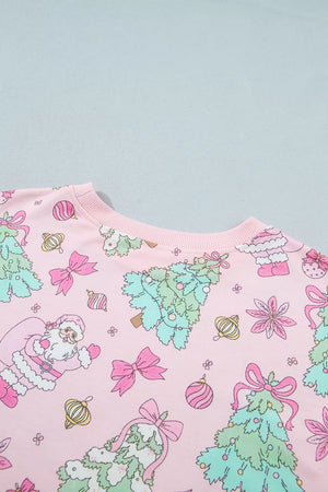 pink pajama set with elastic waist and long sleeve