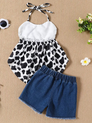 Children's Halter Neck Cami And Denim Shorts Set option 7