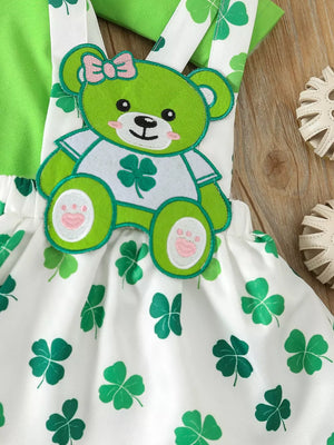 Grass Green with Children's Ruffled Long Sleeve Bodysuit & Dress Set in Grass Green