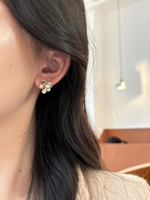 White earrings with mini and post-back