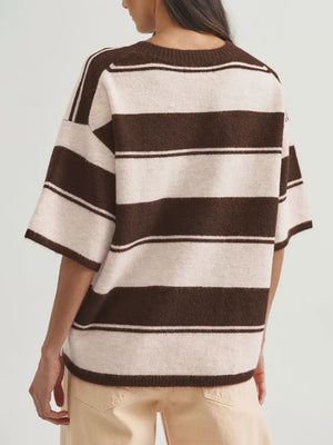 pullover sweater featuring striped in emerald green with 100% polyester Care instructions: Machine wash cold texture