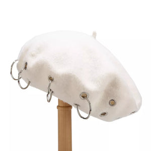 Wool blend Imported Size & hat in Black with relaxed silhouette