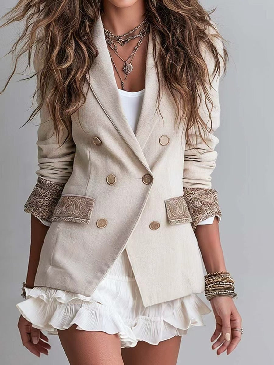 100% polyester Care instructions: Machine wash cold blazer in Cream with regular silhouette