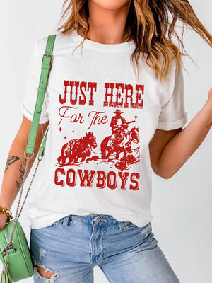white t-shirt with graphic-print and crew neck