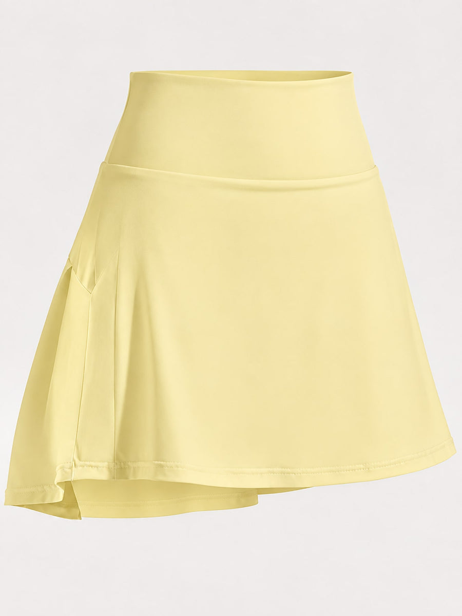 Pale Yellow pleated skirt