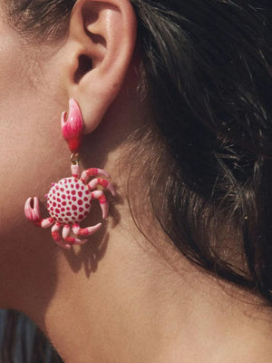 white earrings with polka dot and not applicable