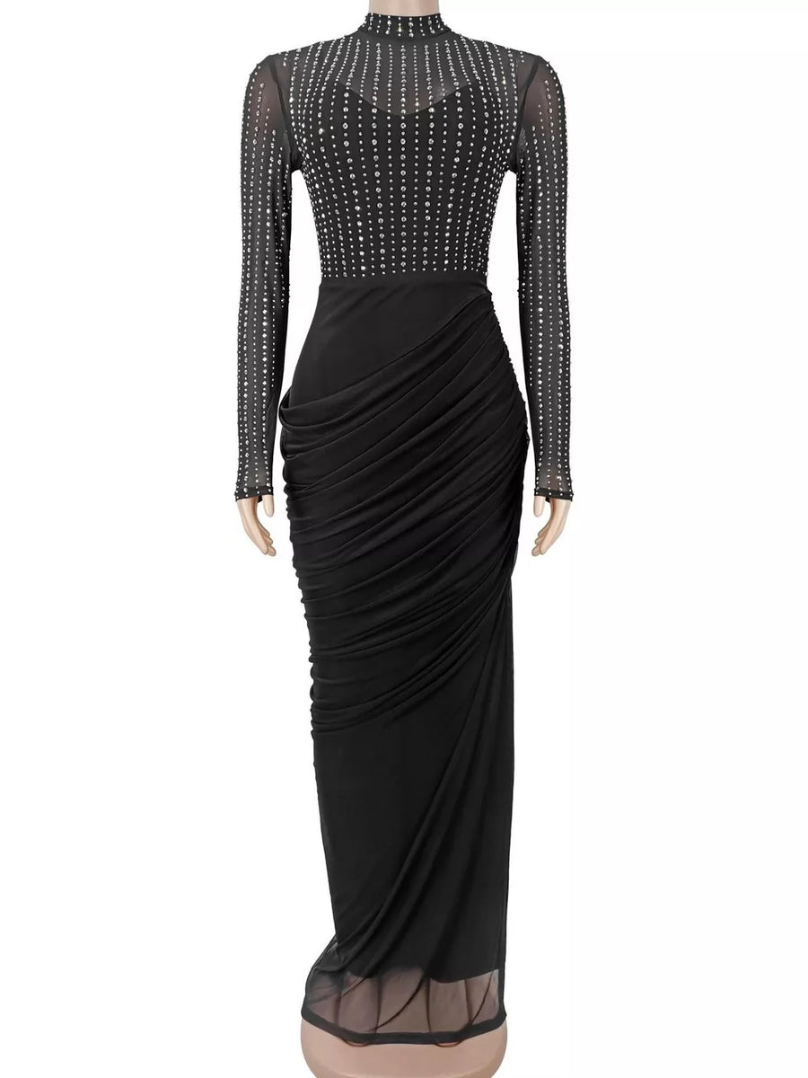 100% polyester Care instructions: Machine wash cold maxi dress in Pink with fitted silhouette