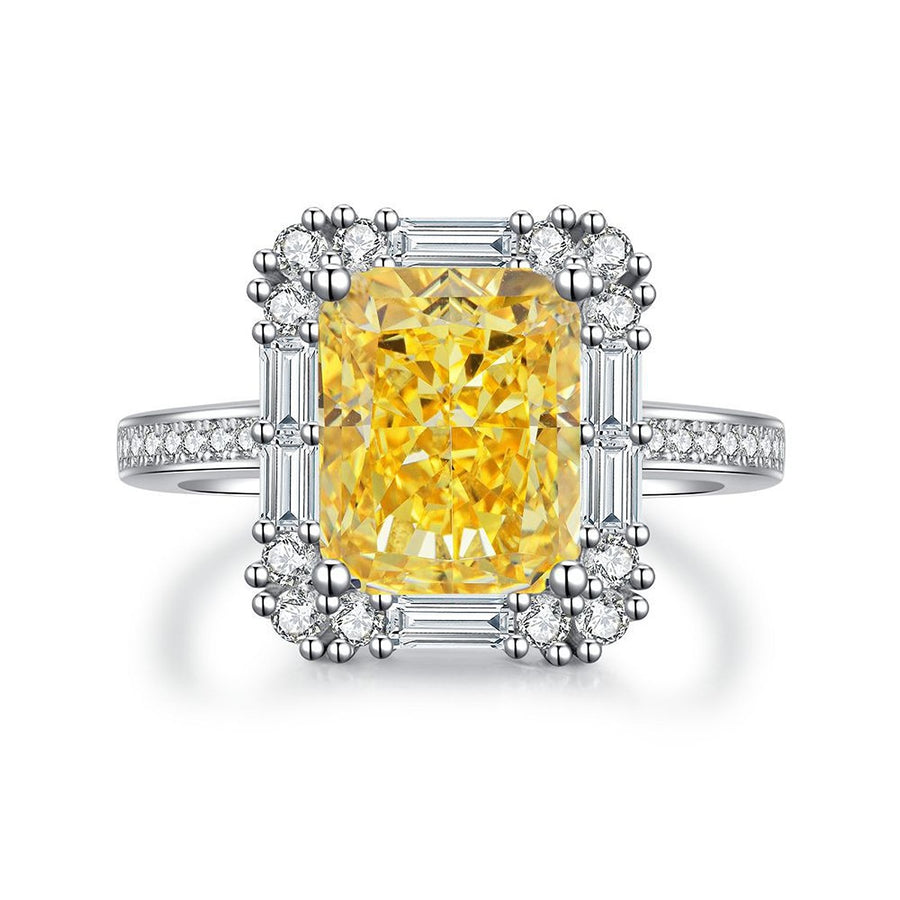 ring featuring geometric in Canary Yellow with 925 sterling silver,Zircon Care instructions: Avoid wearing during exercise