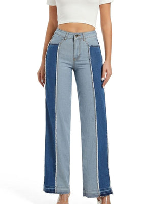 jeans in light blue featuring buttoned and straight fit
