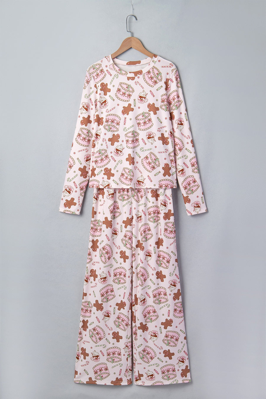 Dusty Pink pajama set with hip-length and pullover