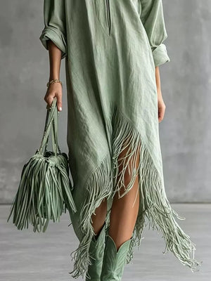 White shirt dress with maxi and zip-front