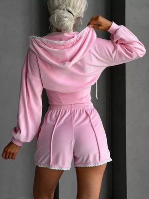 athleisure zip hoodie in Orange with hooded