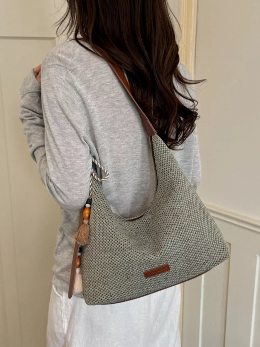 Tassel Woven Shoulder Bag option 7
