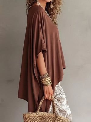 Green blouse with plus-size and dolman sleeve