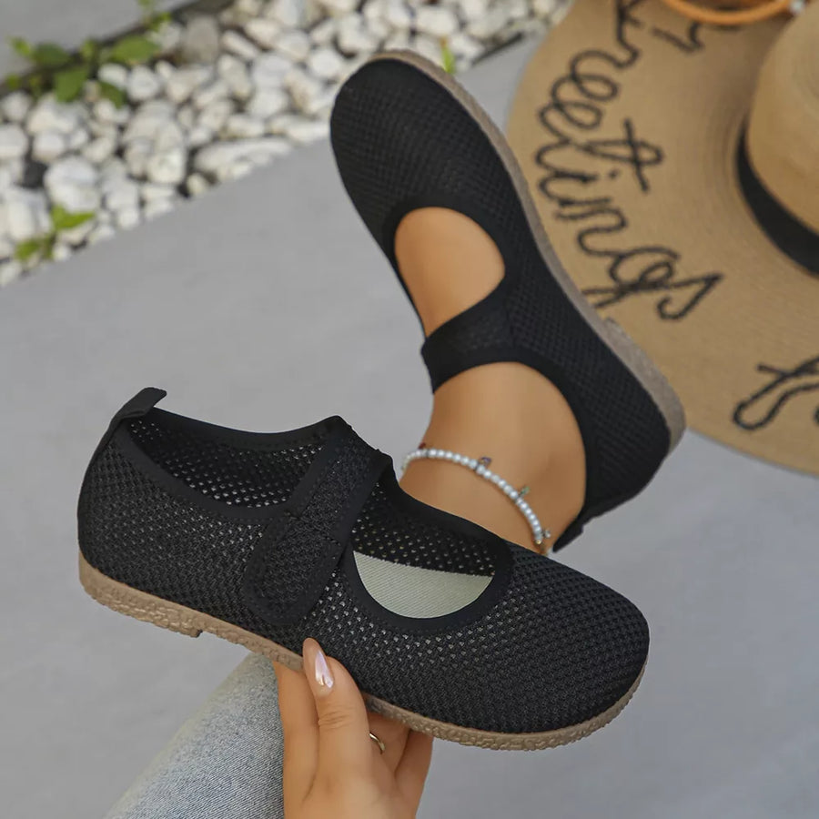Mesh,Rubber Imported Size & Mary Jane Flats in Beige with flats silhouette
