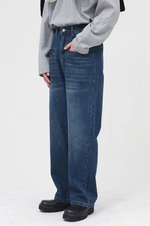 Urban Revival cargo denim pants in light blue with a relaxed fit and utility pockets.