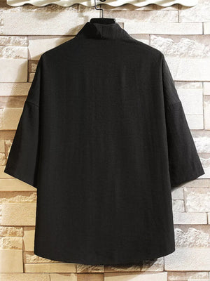 95%cotton, 5%spandex Care instructions: Machine wash cold kimono shirt in White. with relaxed silhouette