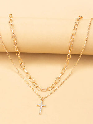 18K Gold-Plated,Zinc alloy,Zircon Care instructions: Avoid wearing during exerci necklace in Gold with na silhouette
