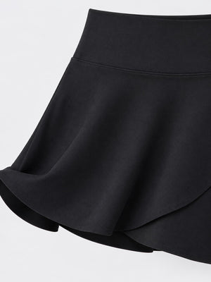 High-Waisted Flared Athletic Skirt in Mint Green - Leg-Lengthening