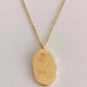 18k Gold-plated Engraved Pendant Necklace in style two with engraved