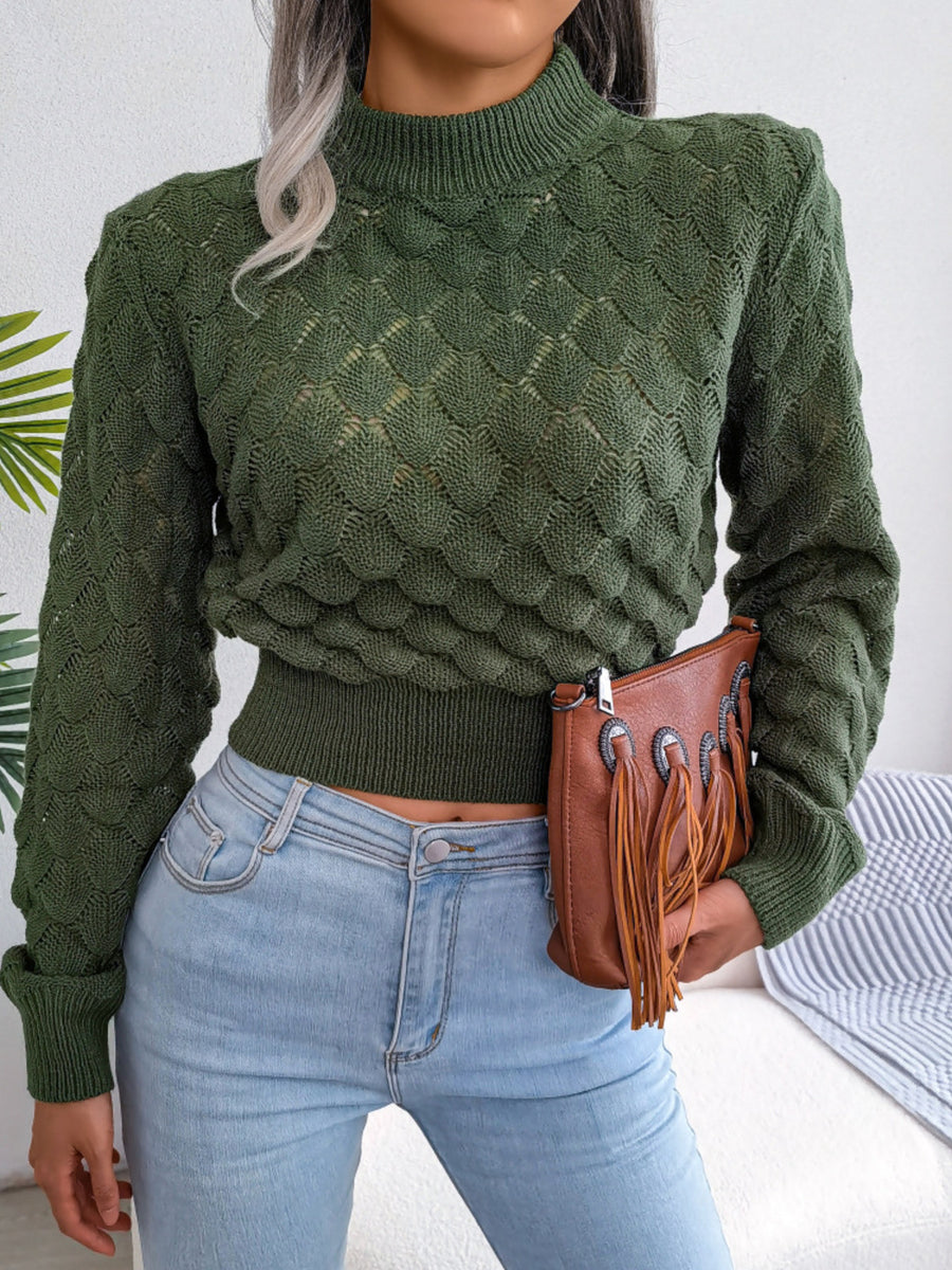 camel mock neck sweater