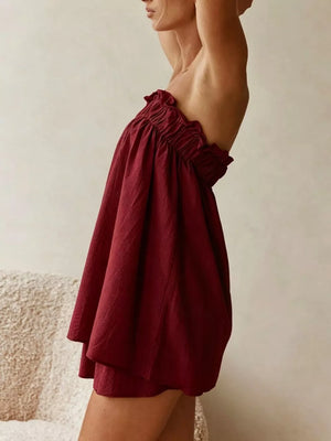 Full Size Strapless Top & High-waisted Skirt Set, view 22