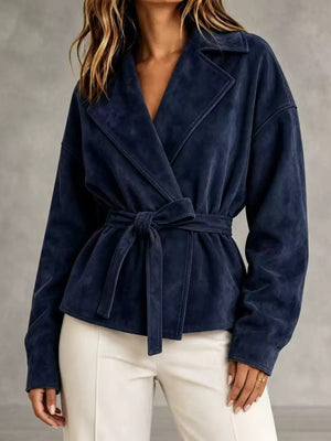 Camel relaxed jacket with notch lapel