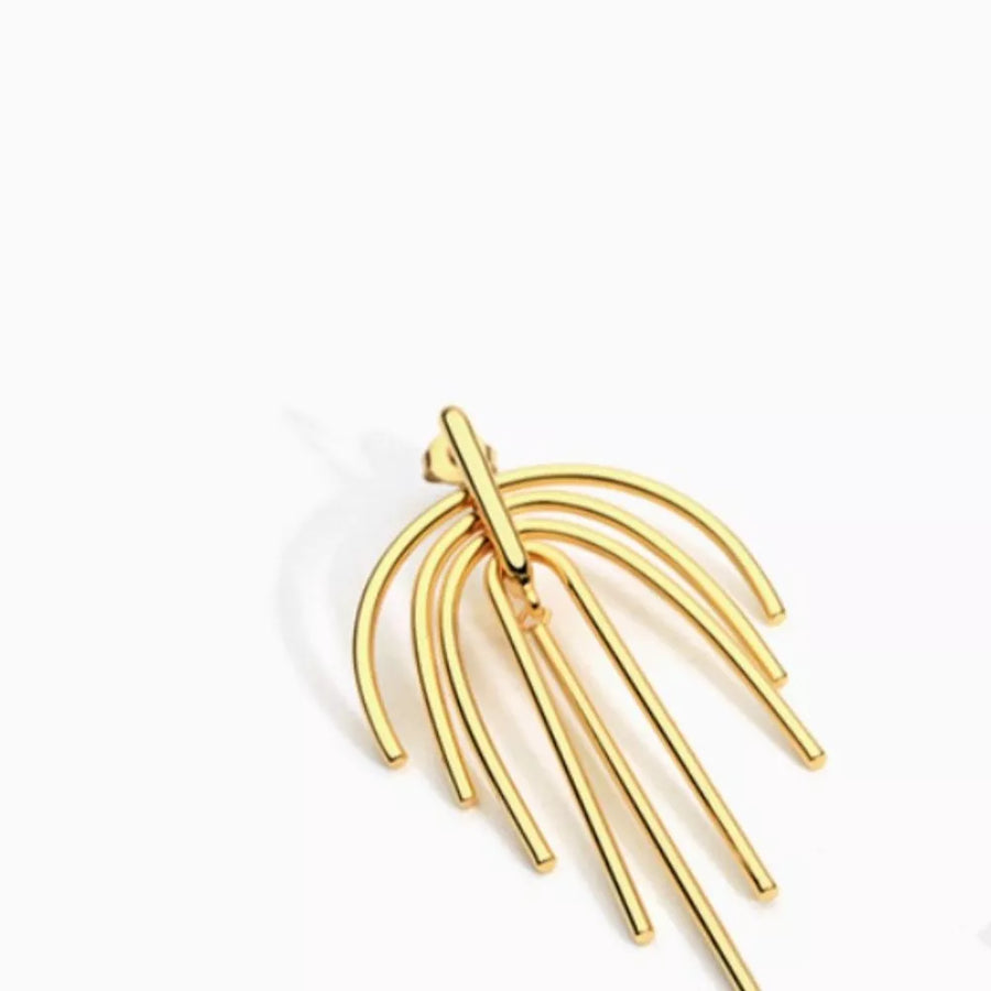 earrings featuring geometric in gold with 18K Gold-Plated,Copper Care instructions: Avoid wearing during exercise, as swea